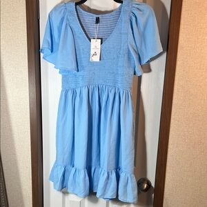 Elegant Blue Mini Dress